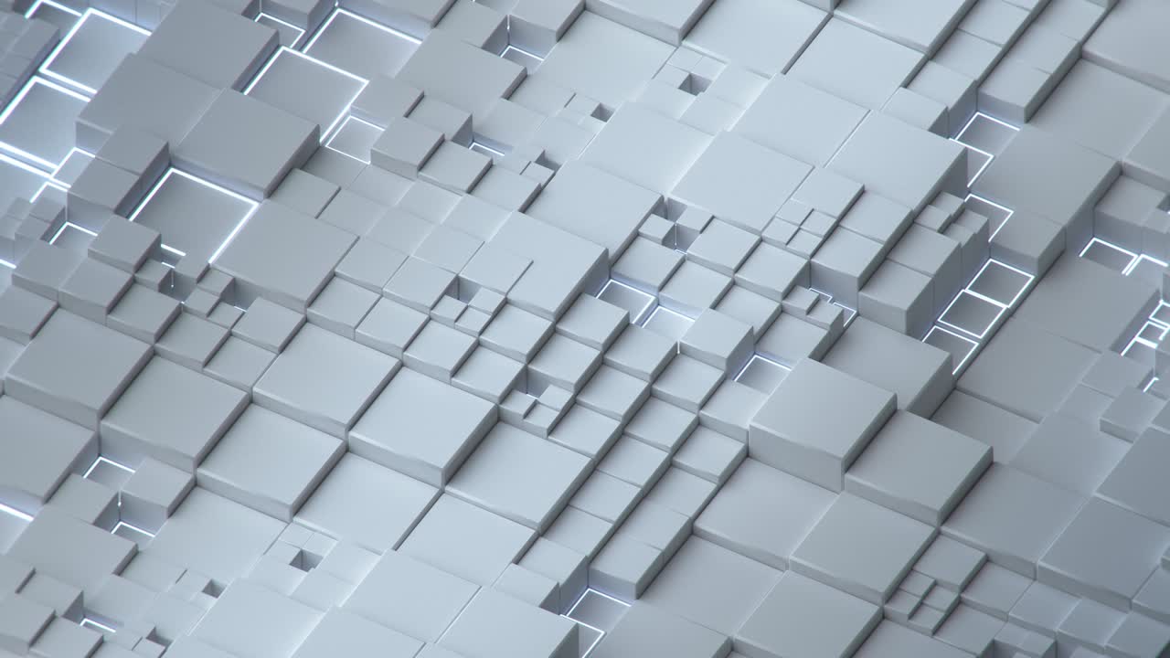 Waving surface of cubes seamless loop 3D render animation