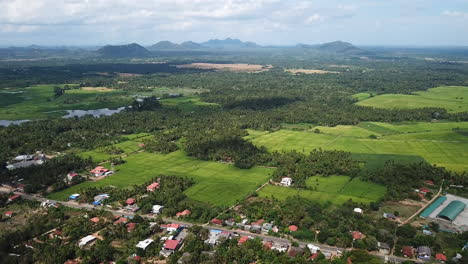 4k drone footage overview wirawila countryside, sri lanka