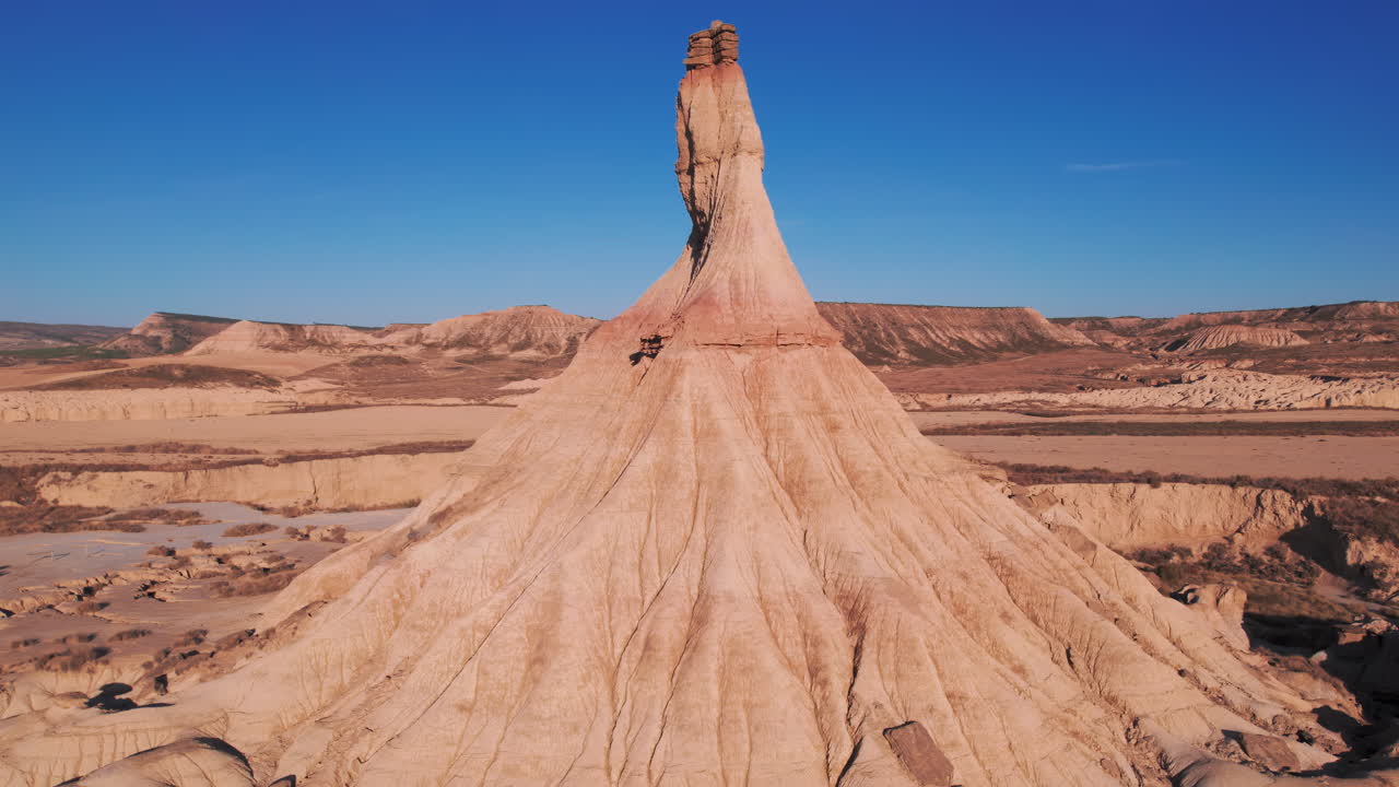 Cabezo de los Hermanos rock formation in Bardenas Reales, Navarra, Spain