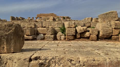 First-person-pov-of-Selinunte-archaeological-park-in-Sicily-with-no-people,-Italy