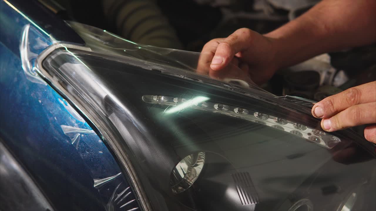 Car Headlight Repair and Protective Film Installation