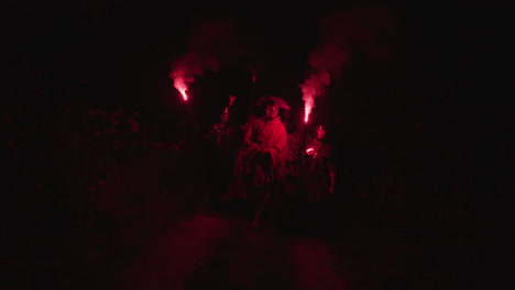 medieval soldiers at night