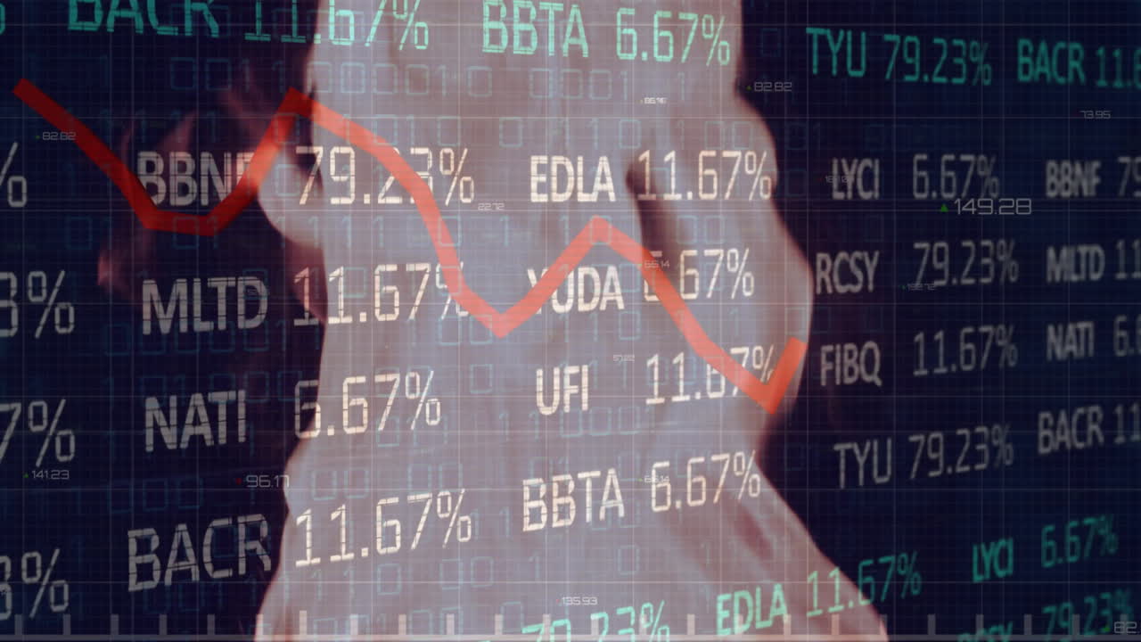 animación del procesamiento de datos financieros sobre las llamas