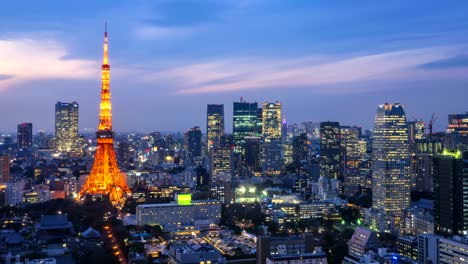 tokyo, japan cityskyline time lapse at tokyo tower.