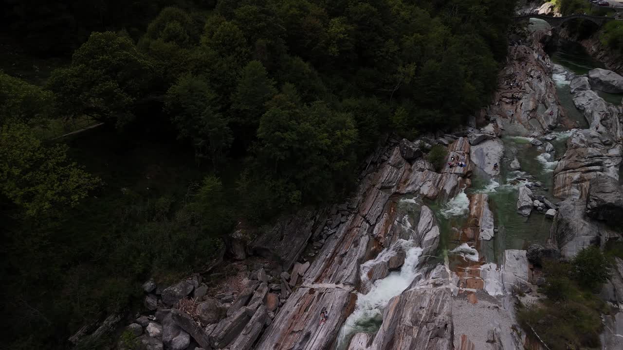 Valle Verzasca River Switzerland clear emerald-green water smooth sculpted rocks