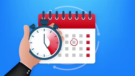 calendar and clock icon. wall calendar. important, schedule, appointment date. stock illustration.