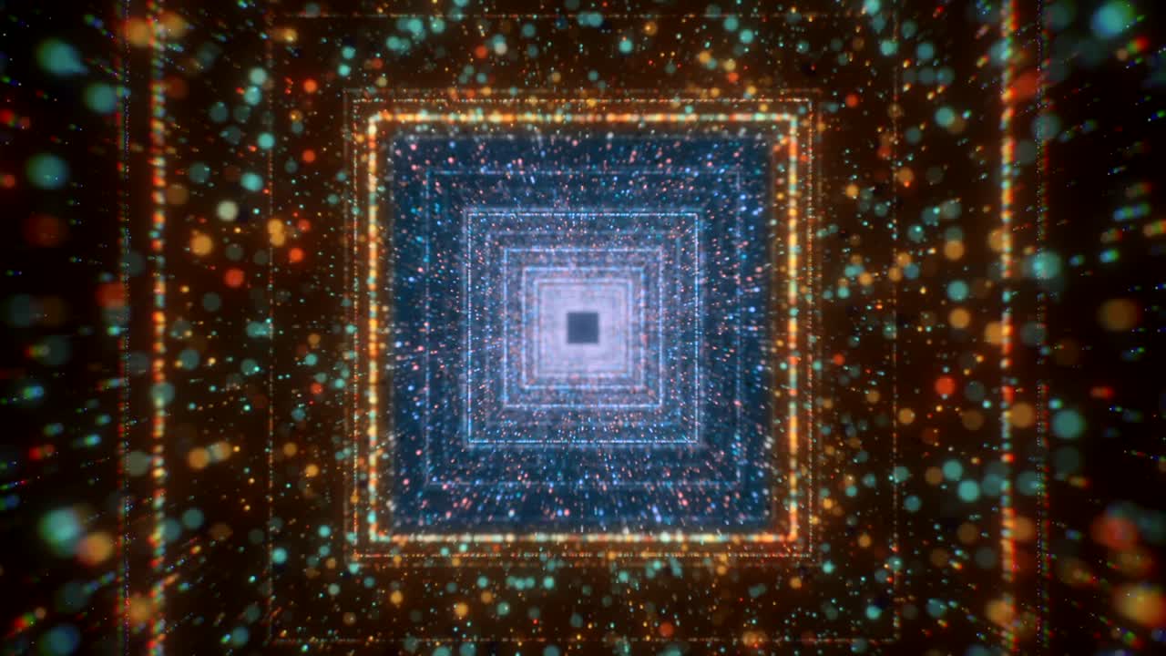 túnel cuadrado brillante