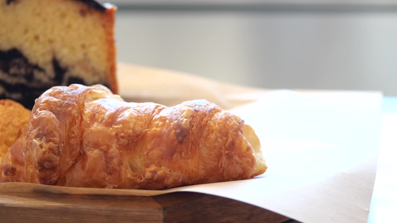 Delicious Croissant and Cake