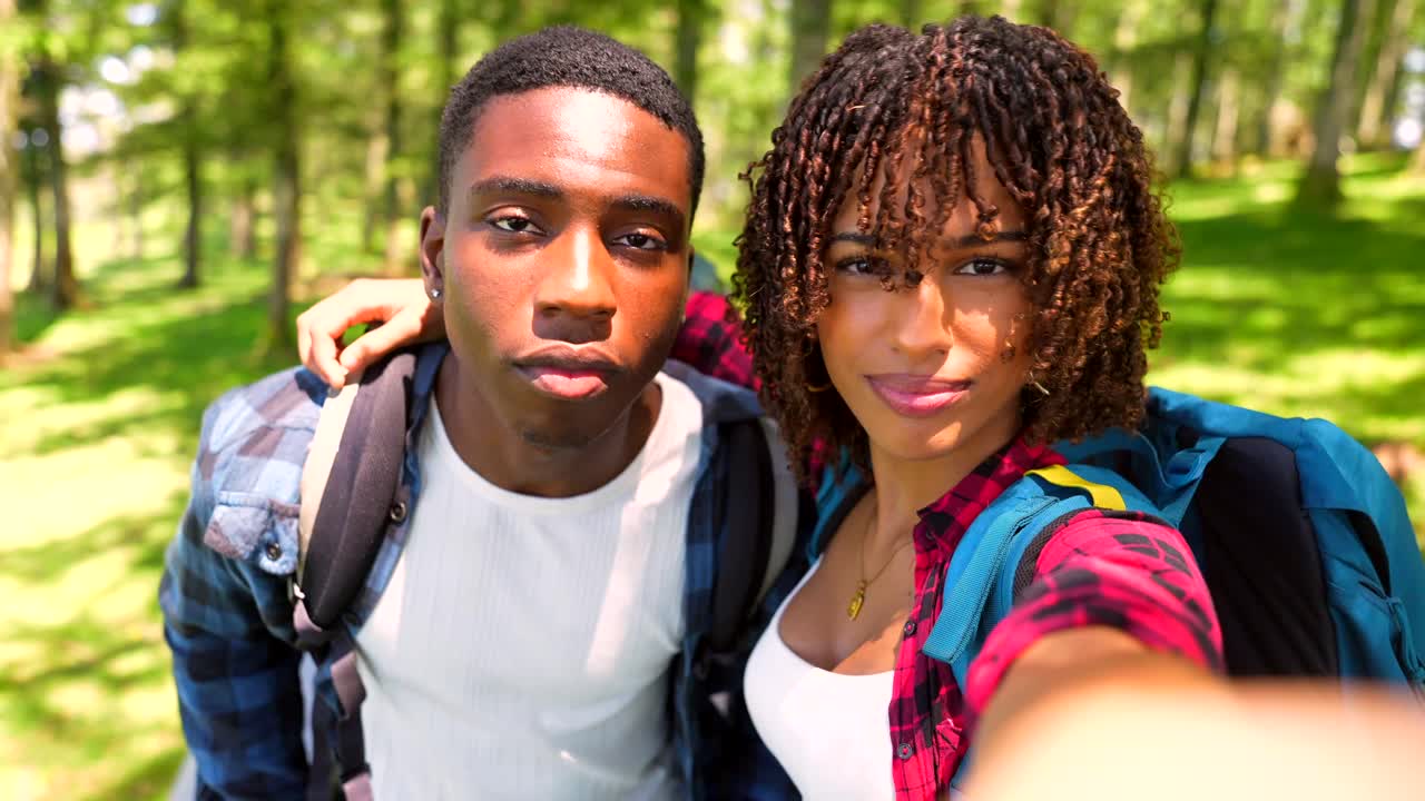 Couple's Outdoor Adventure Selfie