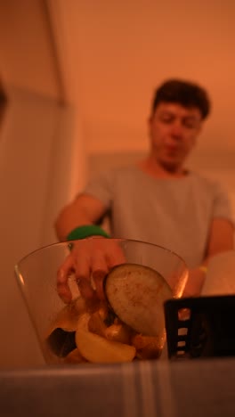preparación de verduras asadas