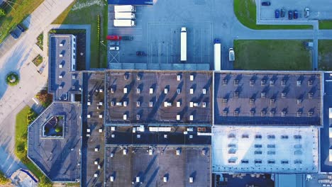 aerial view of goods warehouse