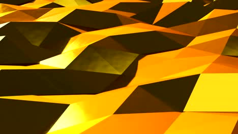 animación de fondo cristalino triangular de oro abstracto. bucle sin costuras