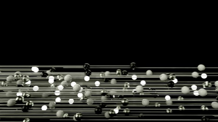 Abstrakt animation af forbundne lyskugler