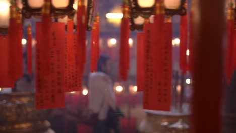 tracking past lanterns in chinese temple