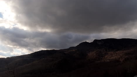 time lapse of clouds flowing over grandfather mountain in north carolina