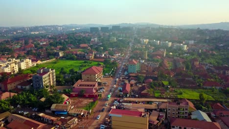 traffic jam on the street in the city of kampala in uganda