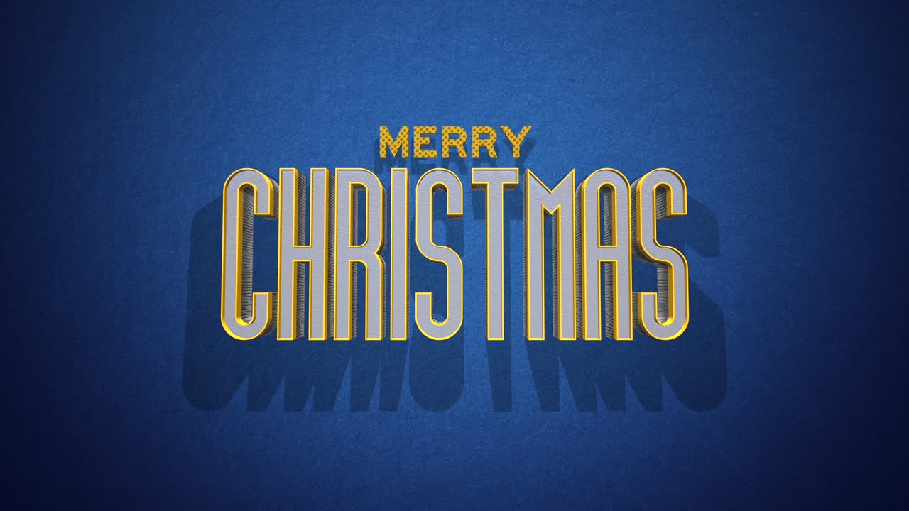 파란색 그루지 질감에 설정된 복고풍 메리 크리스마스 텍스트