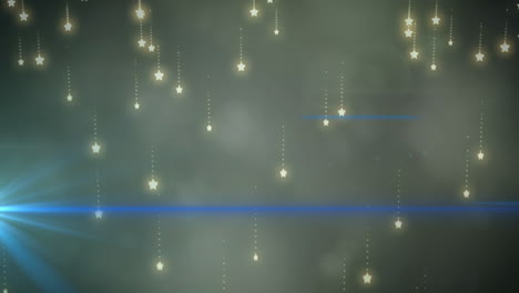 animación de puntos de luz y estrellas sobre fondo negro