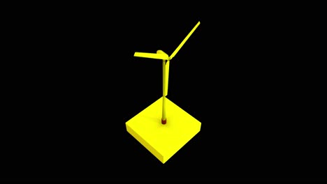 yellow isometric wind turbine