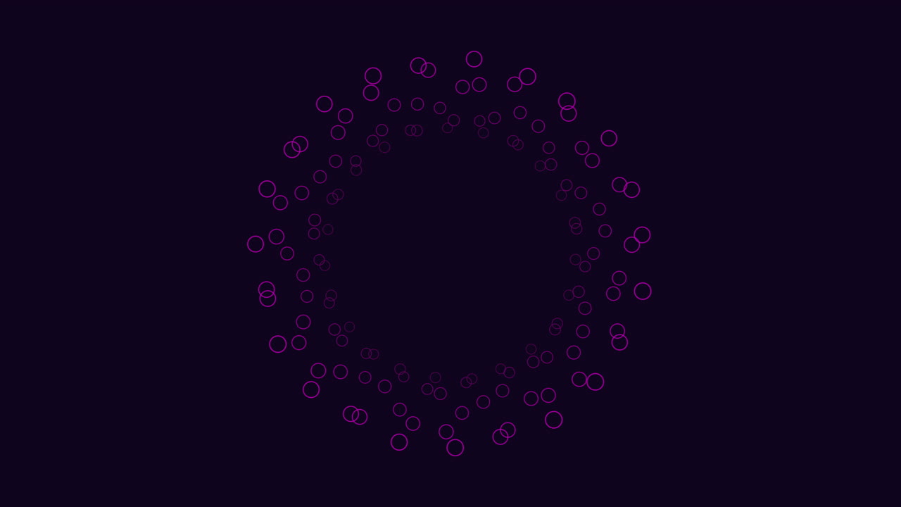 Circular spiral pattern comprising uniform small circles, evenly spaced and overlapping. Dark background highlights the intricate layout in this visually captivating image