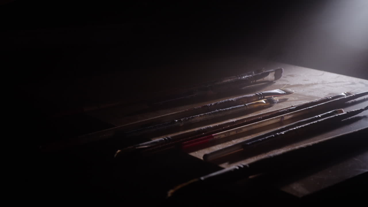 Artist's Paintbrushes on Palette