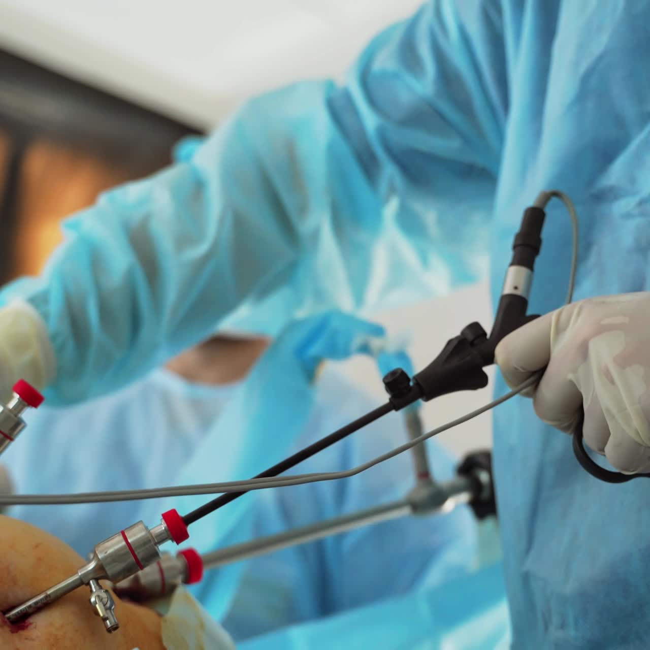 Medical team performing operation