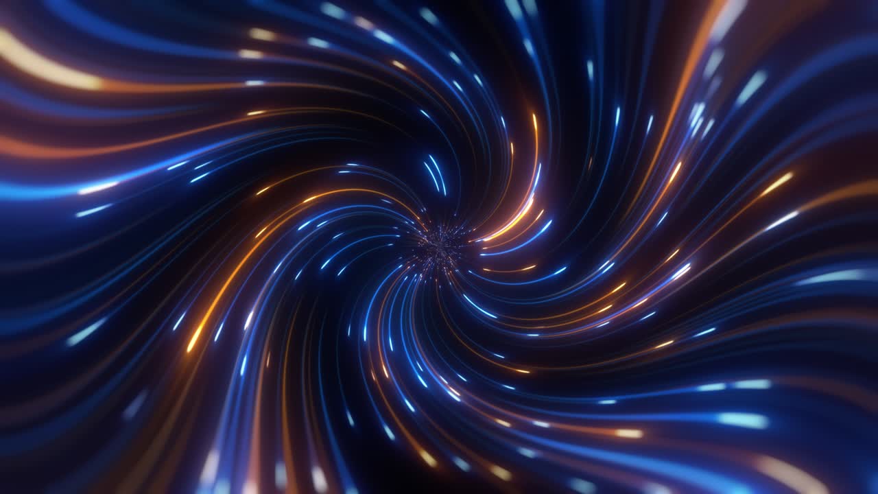 Abstract creative cosmic background. Fast travel, hyper jump into another galaxy. Speed of light, neon glowing rays in motion. Colorful vortex, bright twirl, big bang, falling stars. Seamless loop