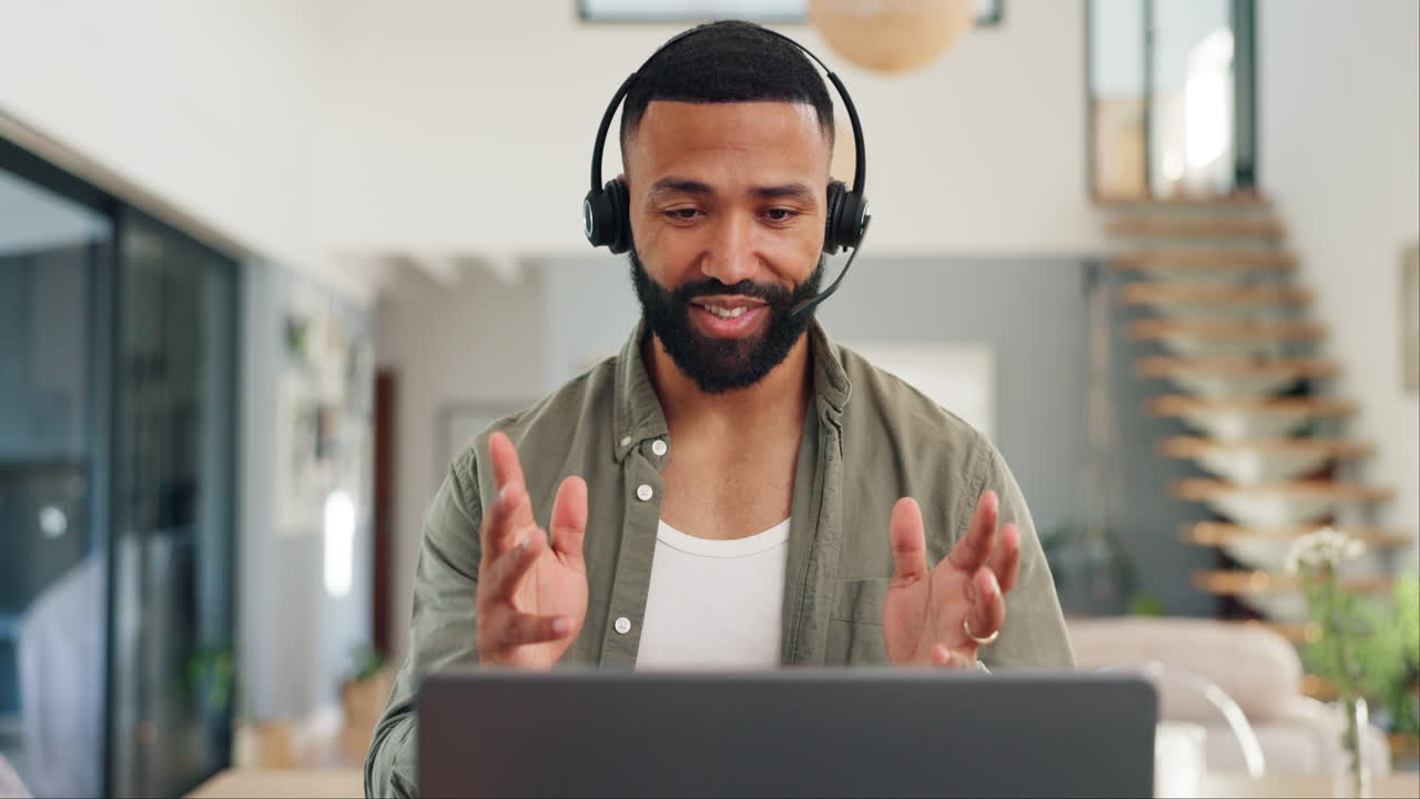 Man having a video call from home