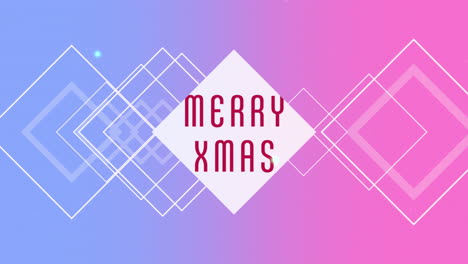 feliz navidad con cuadrados de neón en degradado púrpura