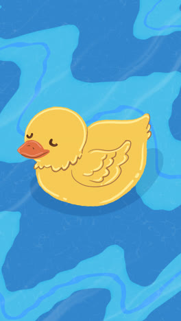 Cute Yellow Rubber Duck in Water