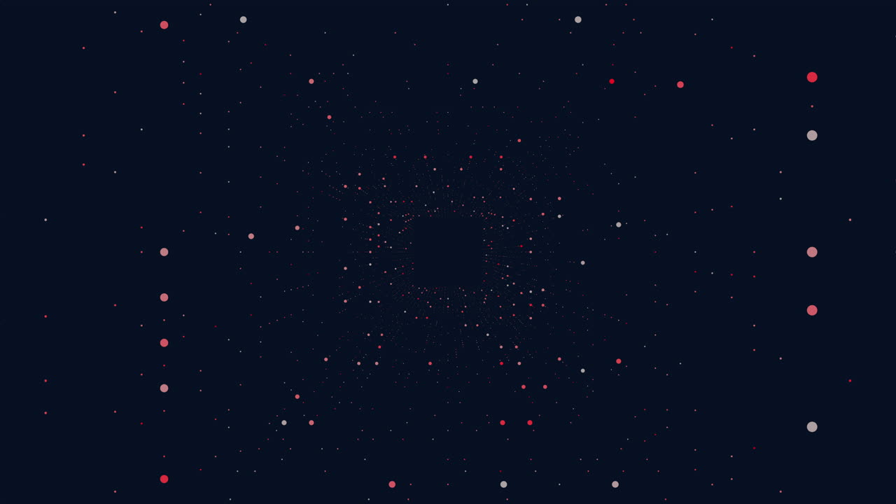 Dynamic circle of red dots creates visually striking group formation