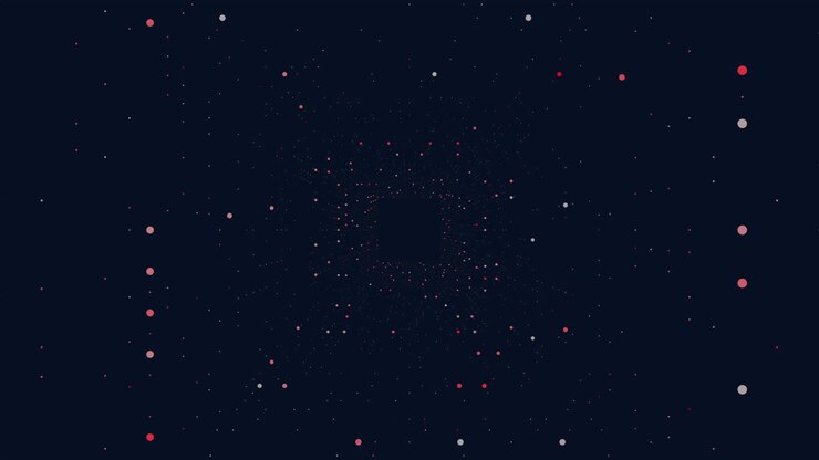 dynamischer kreis aus roten punkten erzeugt eine visuell auffallende gruppenformation