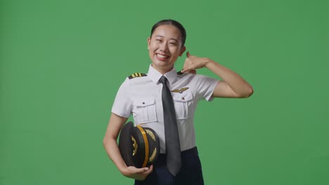 woman pilot gesturing