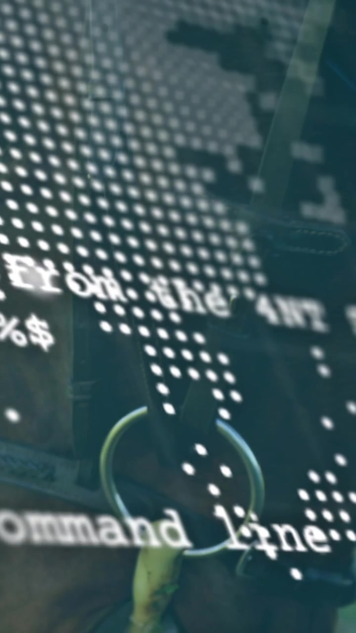 Animation of data processing and globe over horse