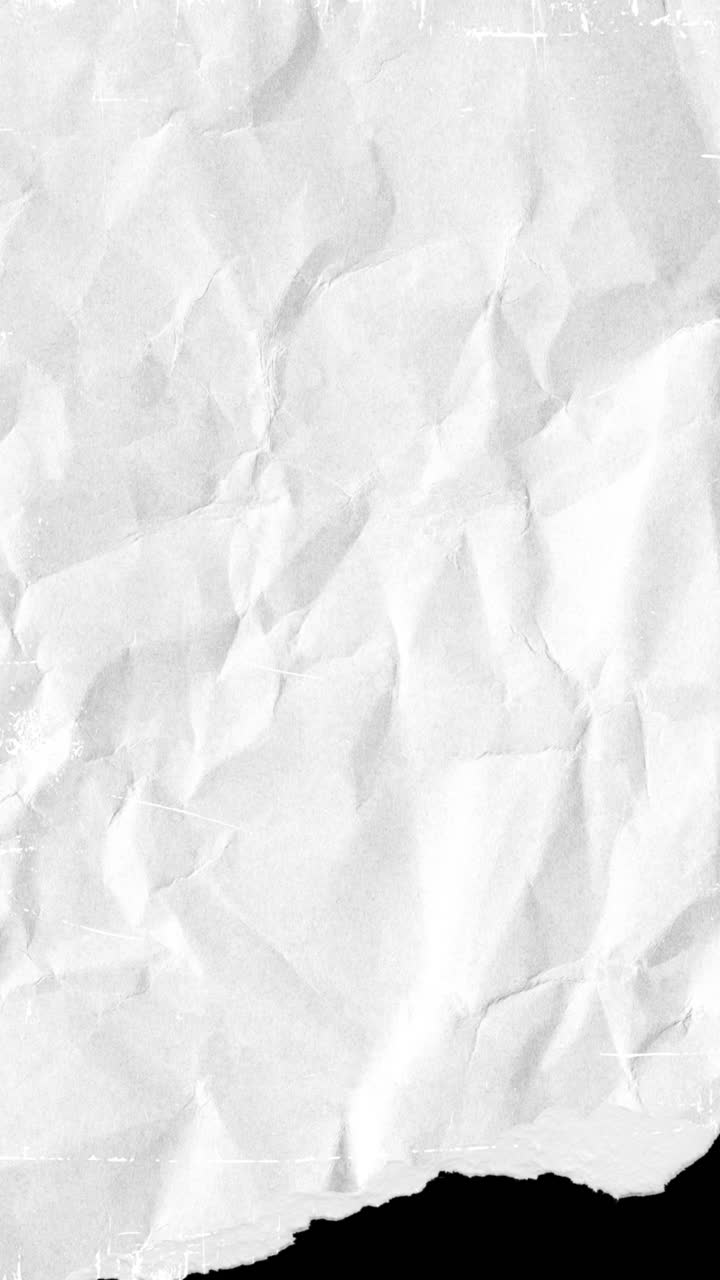 Övergång med rivande skrynkligt vitt papper på svart bakgrund