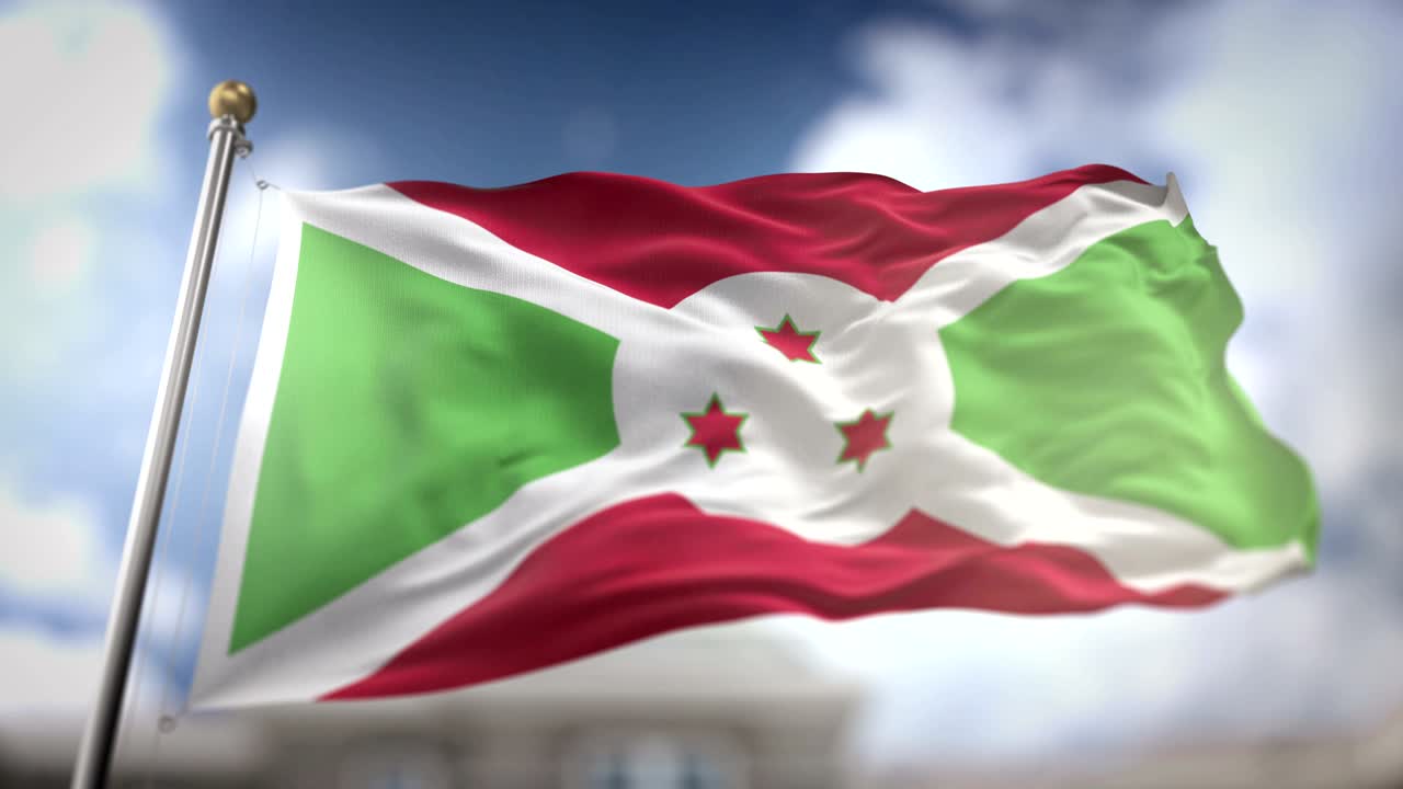 부룬디 발이 느린 동작 3d 렌더링 파란 하늘 배경 - 시엄리스 루프 4k