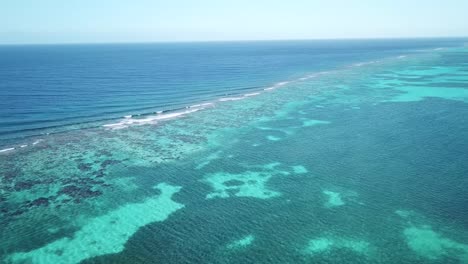 roatan, honduras aerial view of the coral reef in the north side of the island - caribbean turquoise