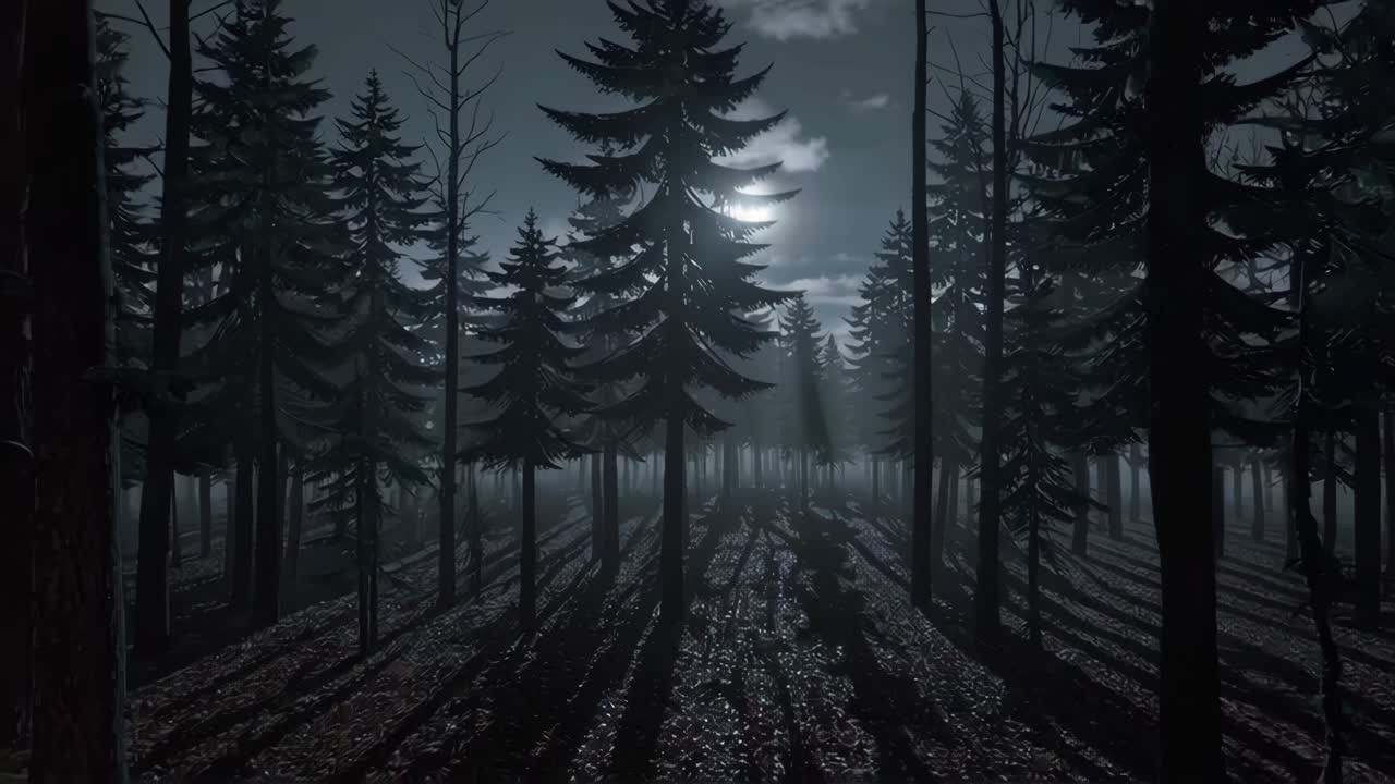 Mysterious Moonlit Forest