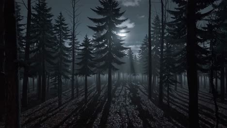 mysterious moonlit forest