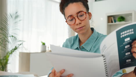 Black-woman,-documents-and-reading-project