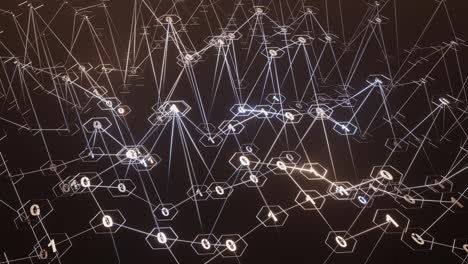 4k artistic infographics binary numbers rotation. technology network data connection