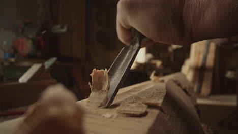 woodworking with a chisel