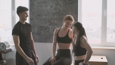 Athletic-Teammates-High-Five-After-The-Crossfit-Class