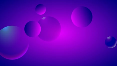 fondo animado con esferas en levitación, en colores vibrantes, rosa y púrpura