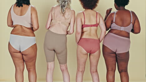 beauty, diversity and women with butt dance