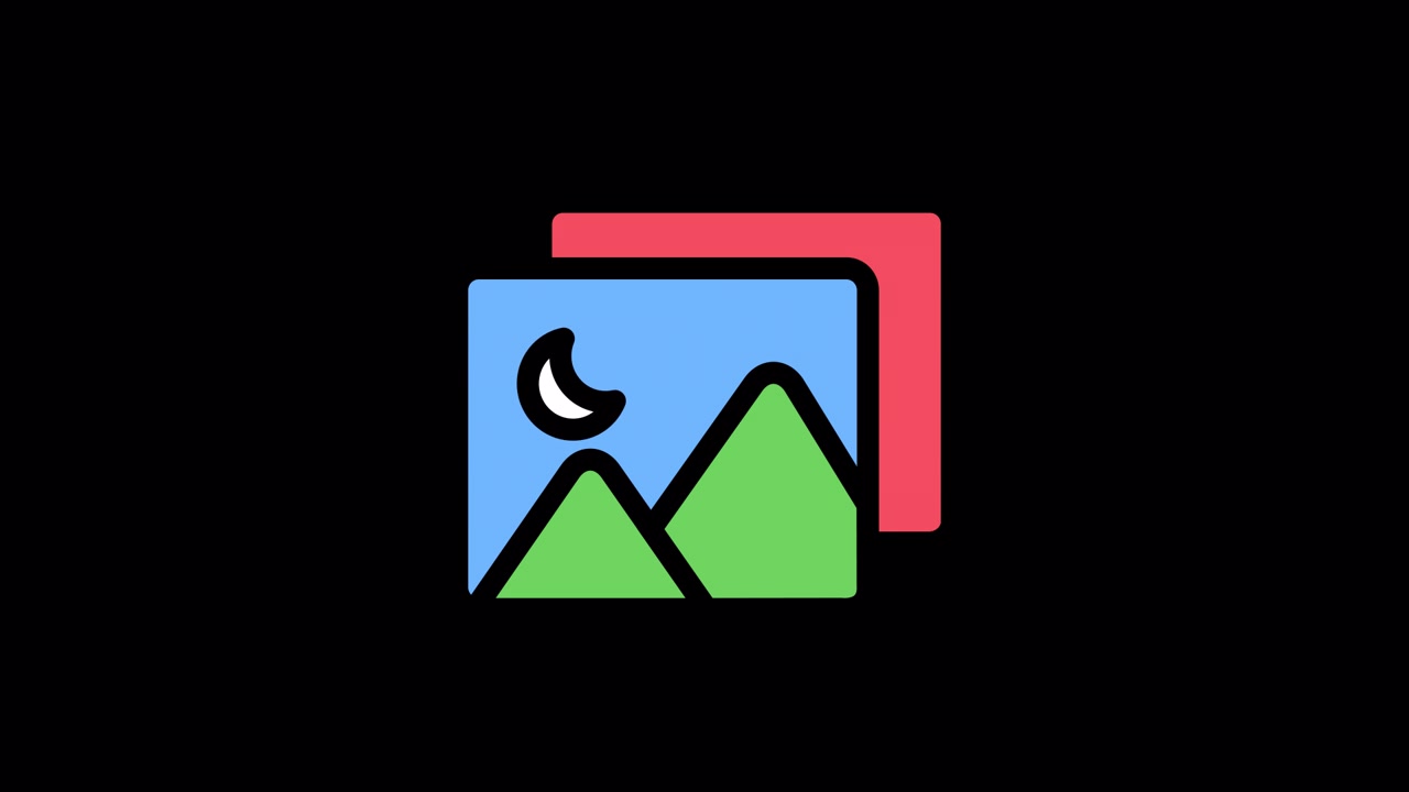 Animated Image Gallery Icon with Day and Night Cycle