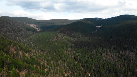 aerial view of lush green mountains and forests