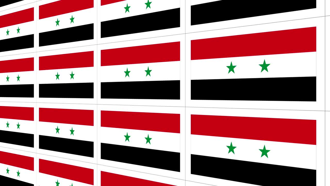 Postcards with Syria national flag looped
