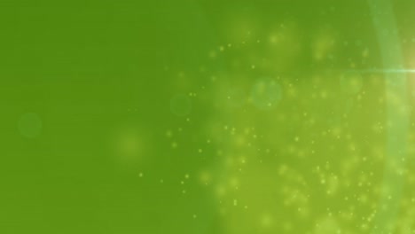 Animation-of-yellow-lights-over-green-background