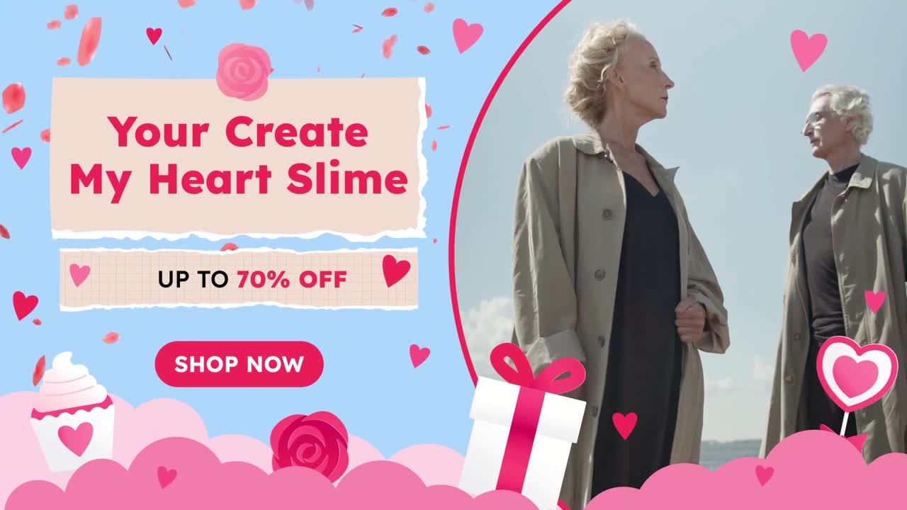 Animated Valentine's Day Sale Promotion with Couples and Gifts